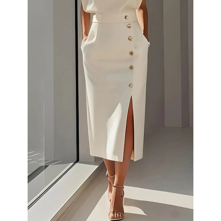 Dalia | Structured Shoulder Midi Dress