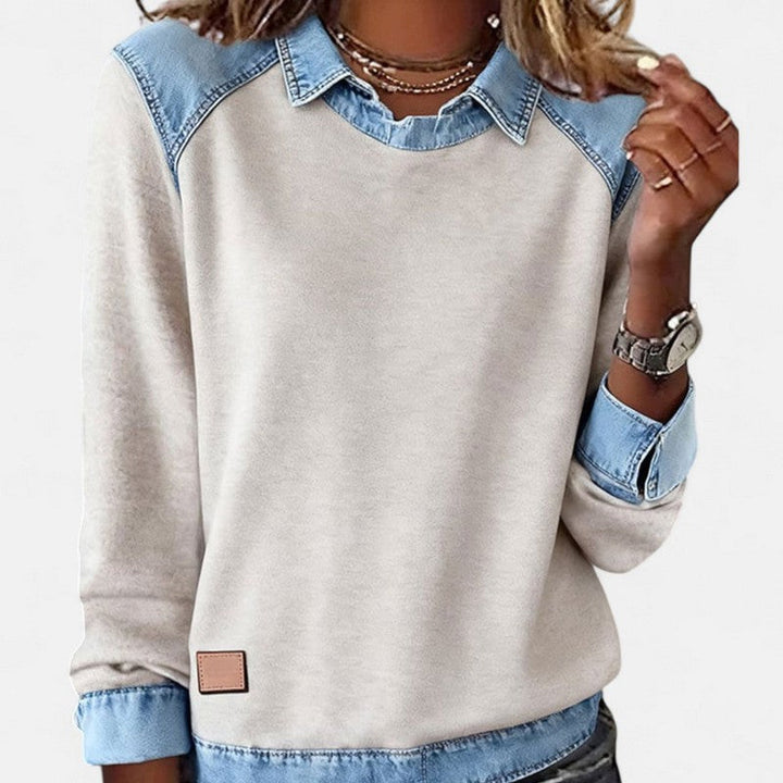 Zailah | Two-Tone Panel Sweater