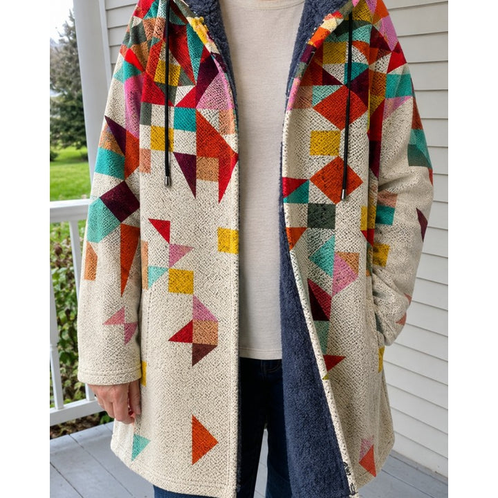 Harper | Hooded Patchwork Oversized Coat