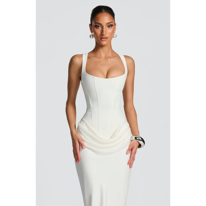 Leonor | Structured Square-Neck Maxi Dress
