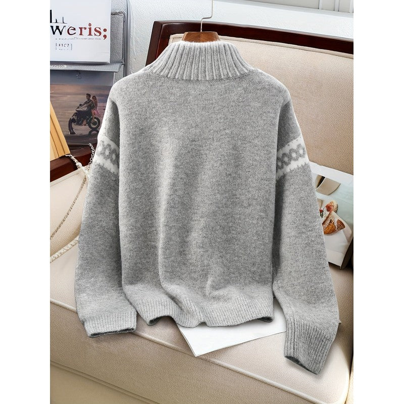 Corinna | Nordic Mock-Neck Sweater