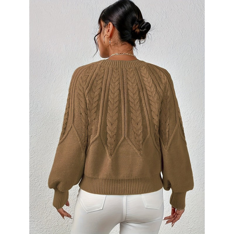 Women's Sweater | Relaxed Cable-Knit Pullover