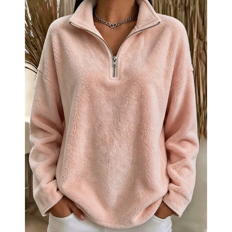 Camille | Half-Zip Stand Collar Pullover Sweater