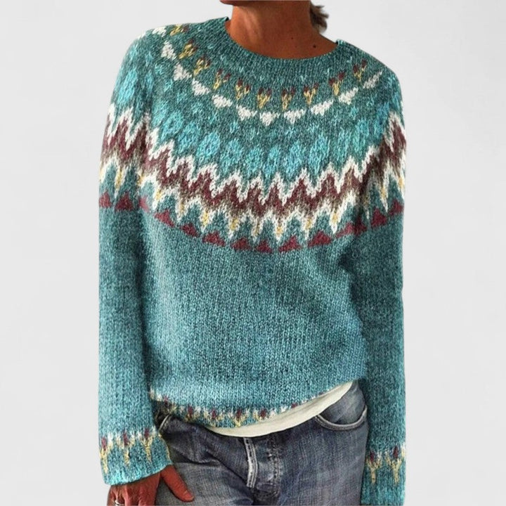 Sage | Scandinavian-Pattern Knit Sweater