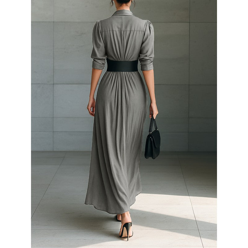 Zahara | Pleated Draped Maxi Dress