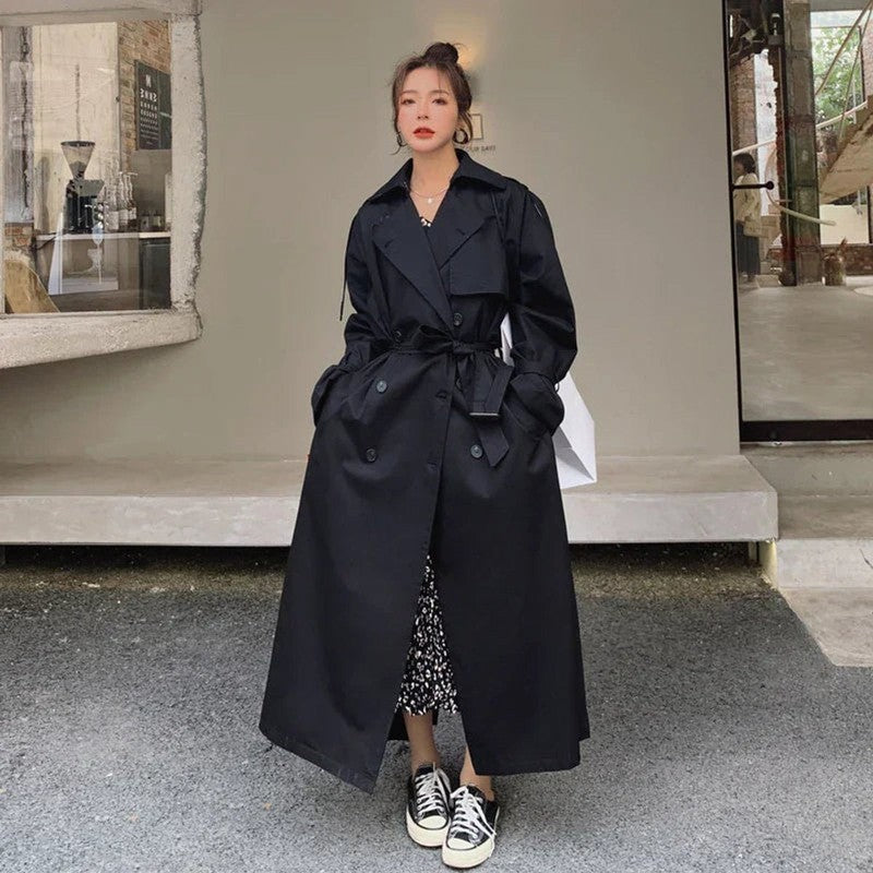 Victoria | Oversized Double-Breasted Long Trench Coat