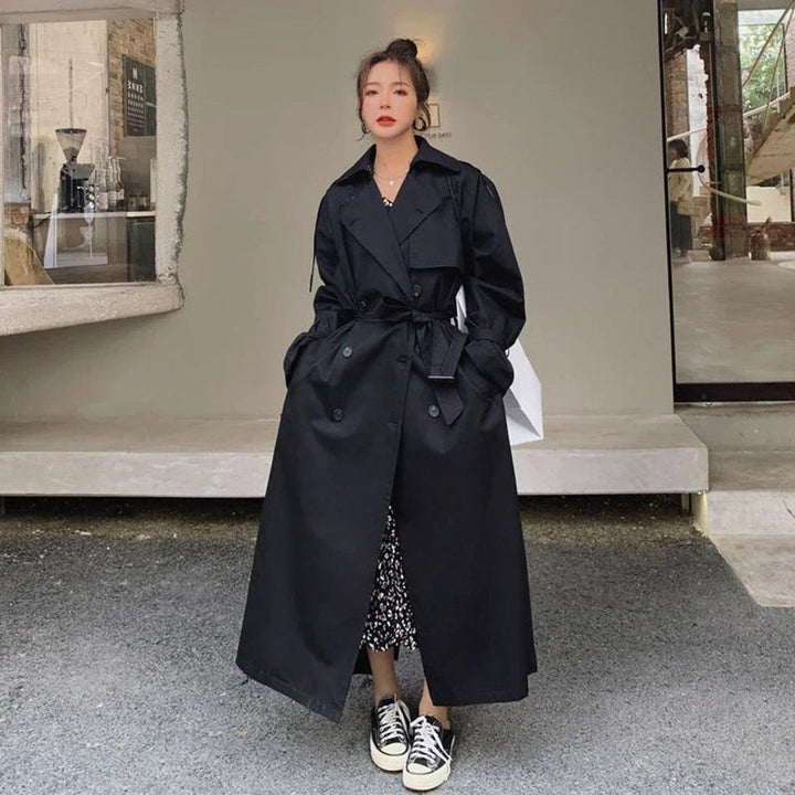 Victoria | Oversized Double-Breasted Long Trench Coat