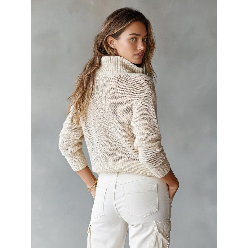 Women's Sweater | Monica Half-Zip Knit Top