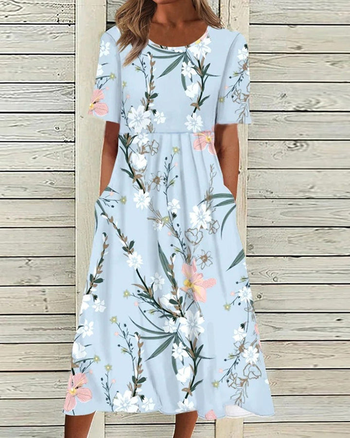 Jacqueline | Midi-jurk met bloemenprint