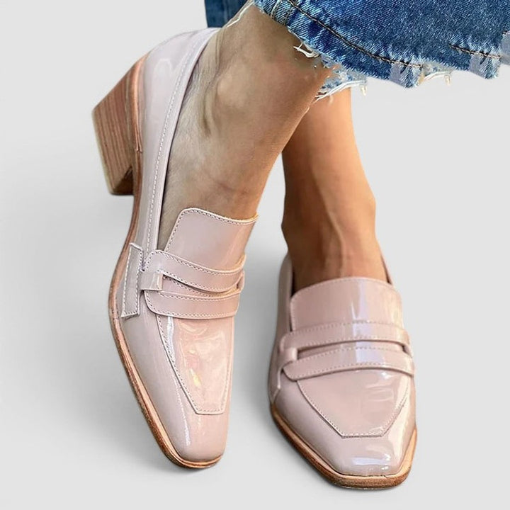 Ambre | Block Heel Penny Loafer Pumps