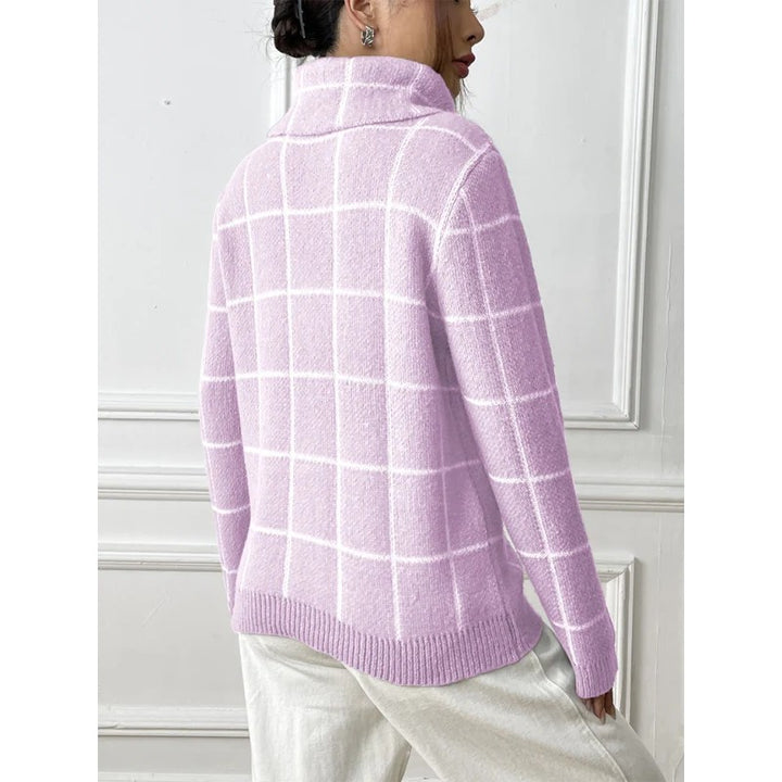 Clara | Check Pattern Turtleneck Sweater
