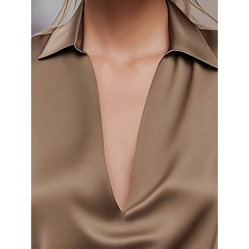 Anna | Soft Structured V-Neck Blouse