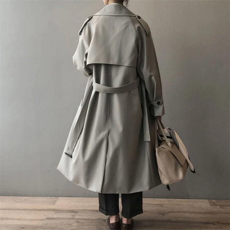 Katherine | Double-Breasted Long Trench Coat
