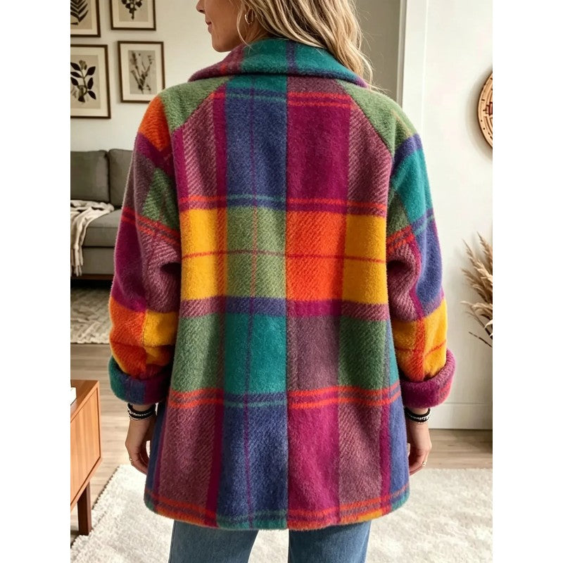 Joanne | Bold Color-Block Open Front Coat