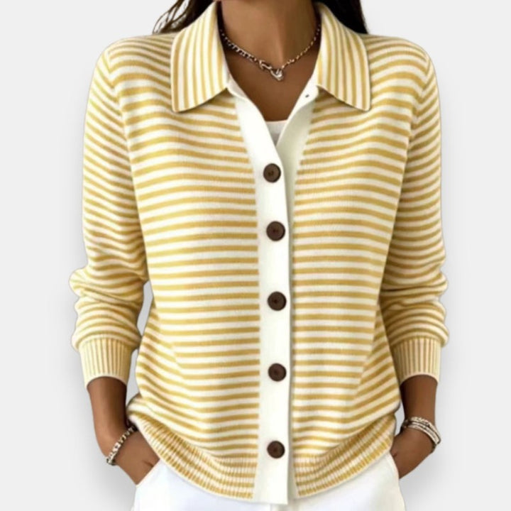 Greta | Striped Button Cardigan