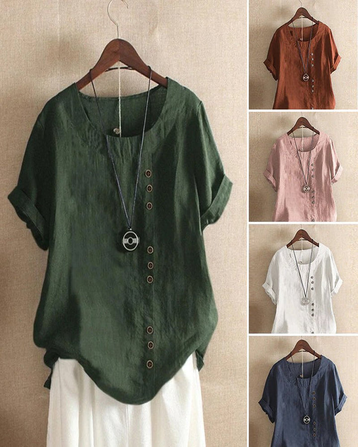 Birdie | Relaxte top met knoopdetail