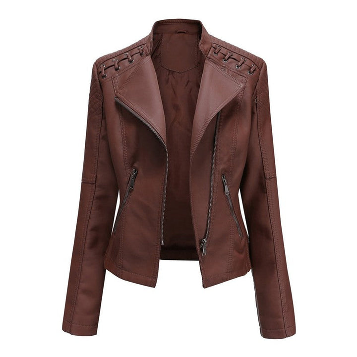 Jessica | Motojack met ruitvormige doorgestikte details