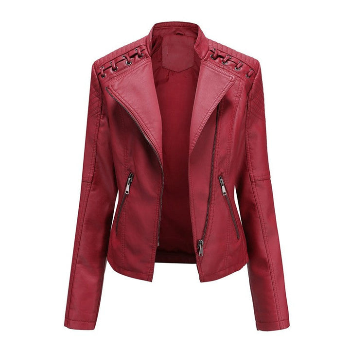 Jessica | Motojack met ruitvormige doorgestikte details