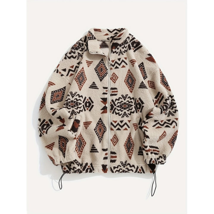 Carmen | Geometric Pattern Zip-Up Jacket