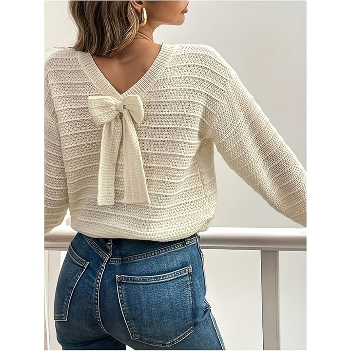 Imogen | Cropped Bow-Back Knit Sweater