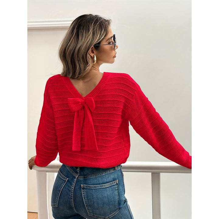 Imogen | Cropped Bow-Back Knit Sweater