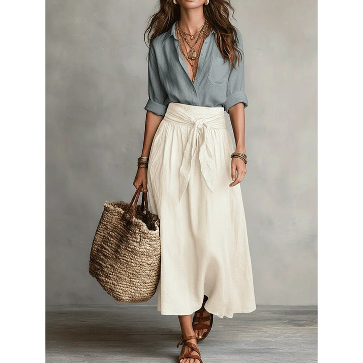 Women's Coralie | Button-Front Shirt and Tie-Waist Skirt Set