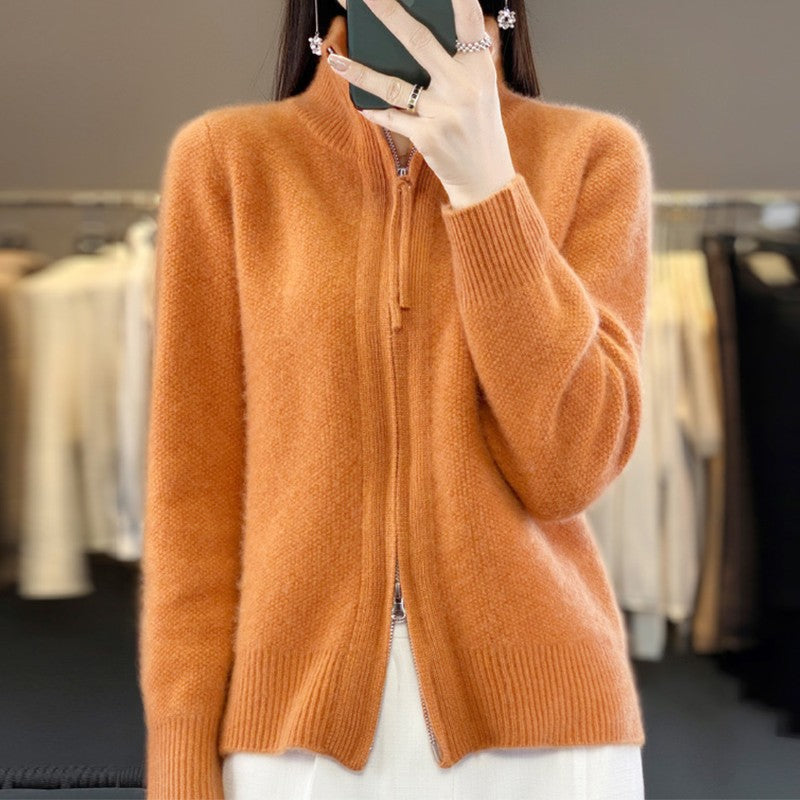 Lena | Zip-Front Knit Cardigan