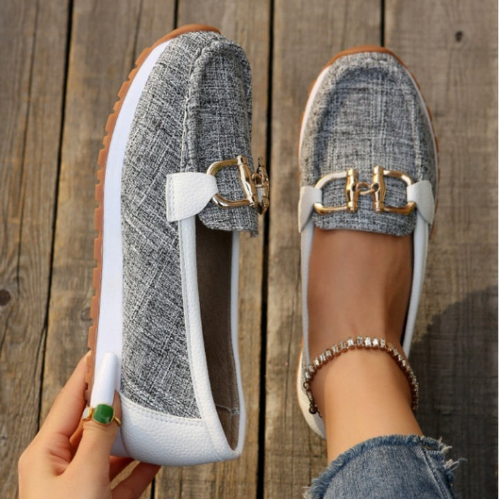 Women Margaux | Woven Buckle Flat Loafers