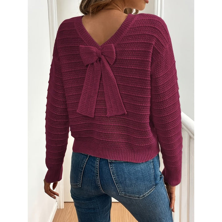 Imogen | Cropped Bow-Back Knit Sweater