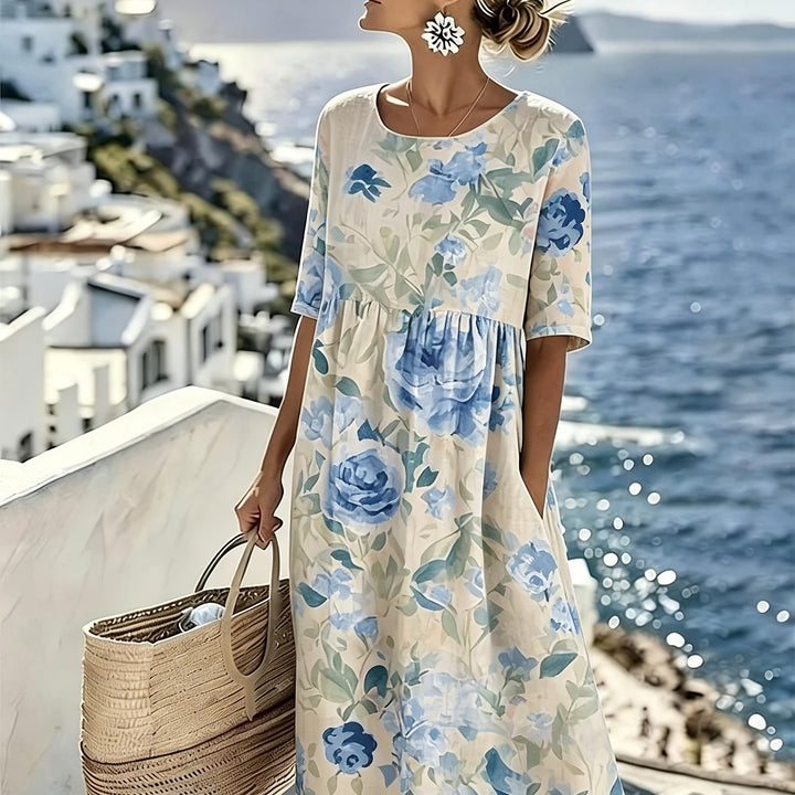 Daisy | Robe midi fleurie à taille empire