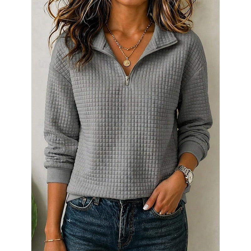 Women's Textured Quarter-Zip Pullover Sweater