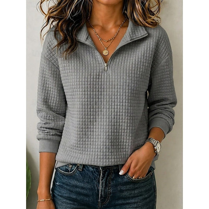 Women's Textured Quarter-Zip Pullover Sweater
