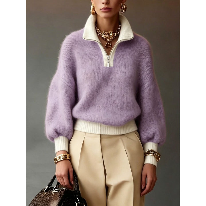 Olivia | Half-Zip Knit Sweater
