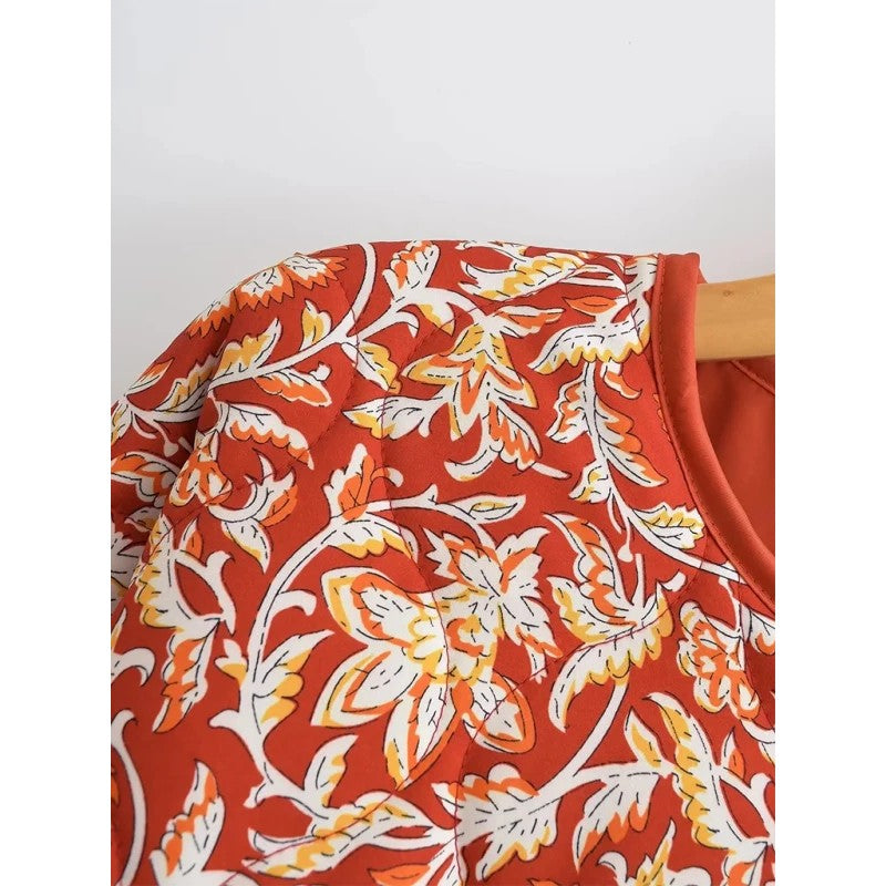 Ivy | Quilted Floral Zip-Front Jacket