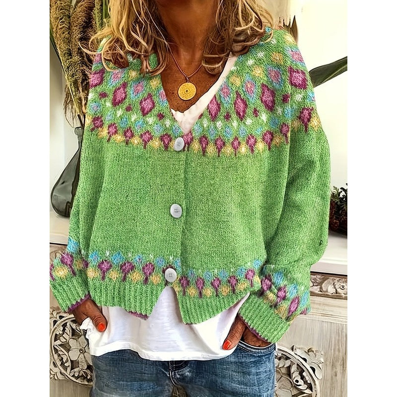 Esme | Nordic Patterned Yoke Cardigan