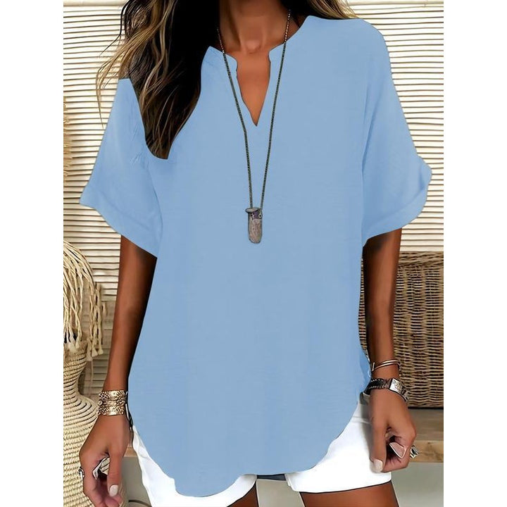 Women’s Blouse | Relaxed V-Neck Short-Sleeve