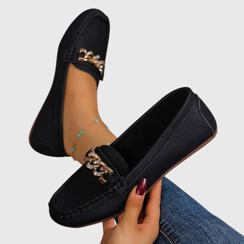 Charlotte | Chain-Buckle Slip-On Loafers