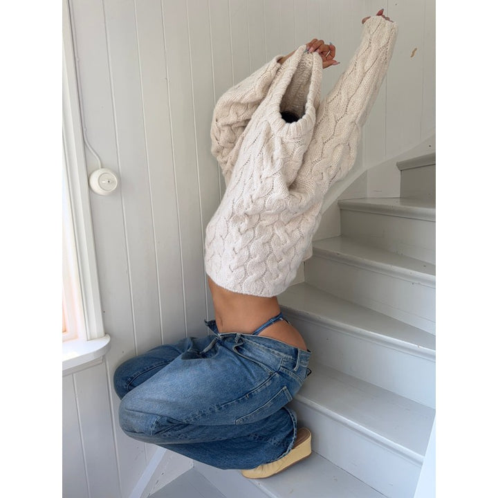 Evelyn | Vintage-Inspired Oversized Cable Knit Sweater