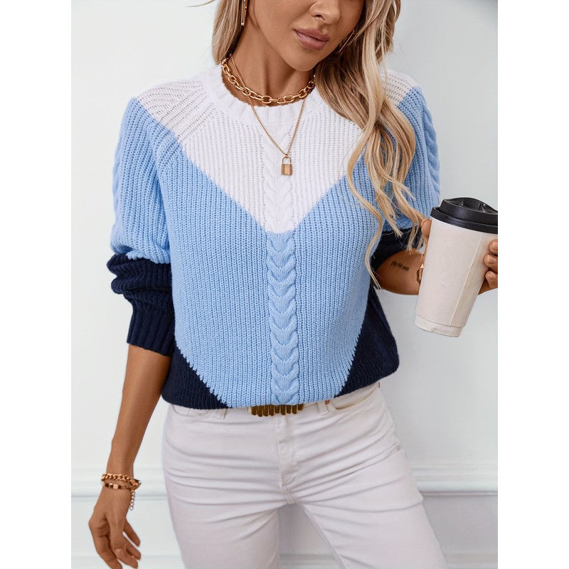 Matilda | Colorblock Cable-Knit Sweater