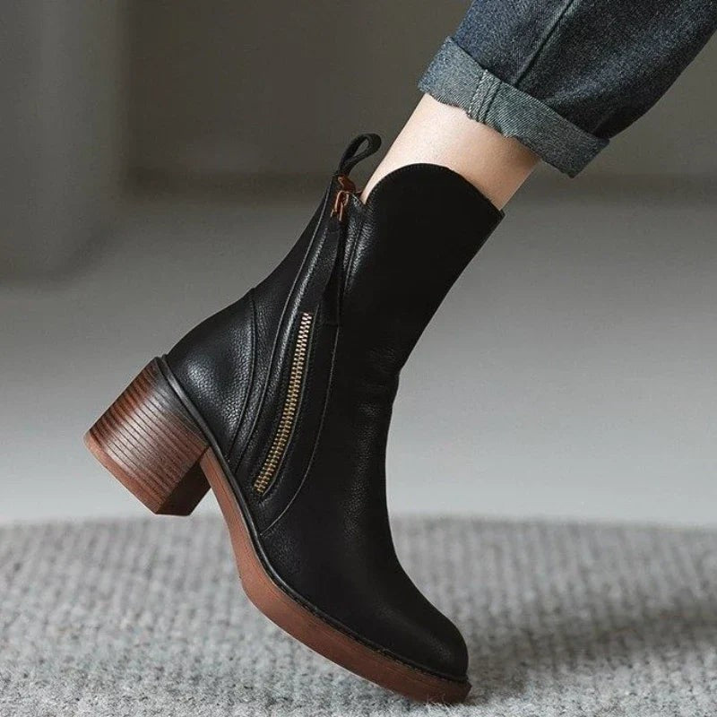 Sophia | Minimalist Block-Heel Ankle Boots