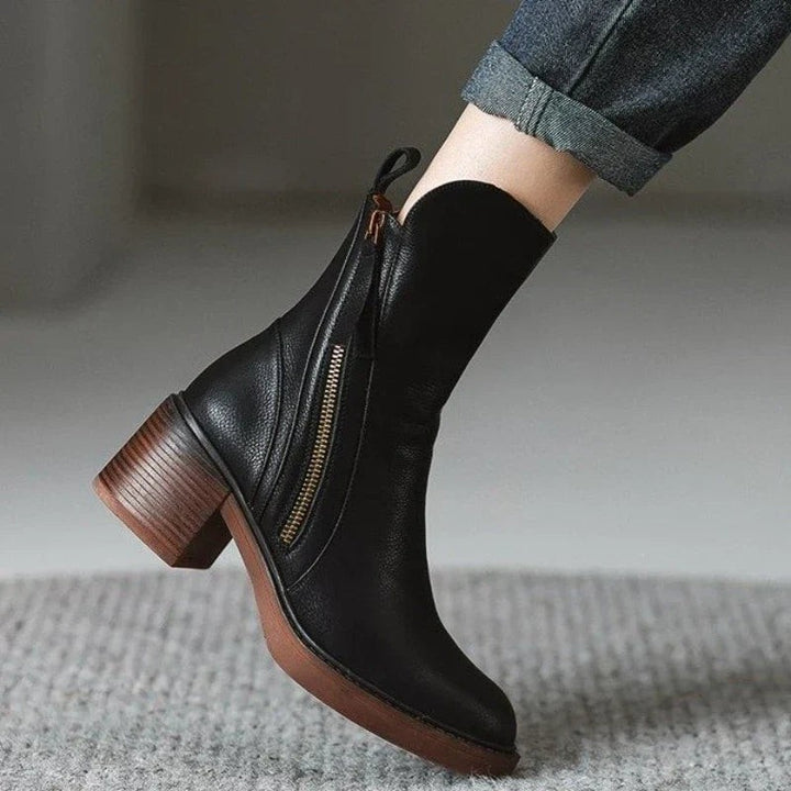 Sophia | Minimalist Block-Heel Ankle Boots