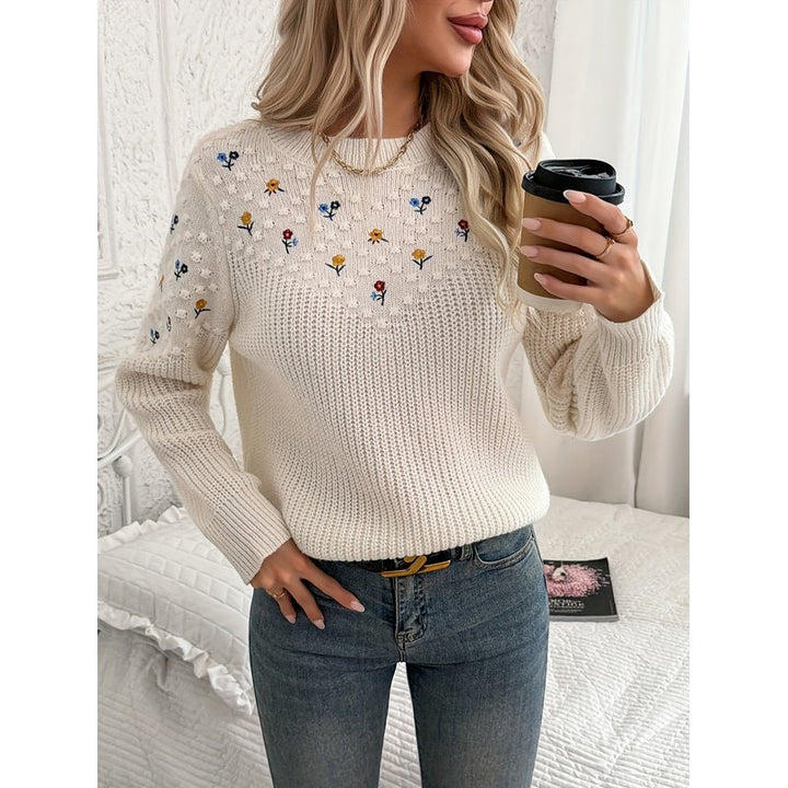 Wren | Floral Embroidered Crewneck Sweater