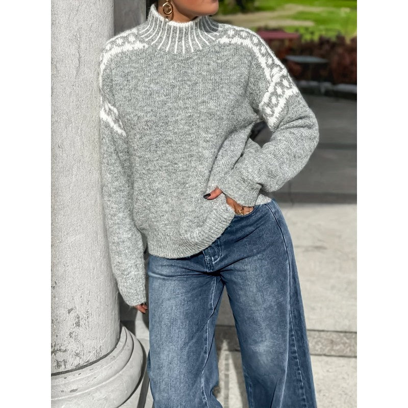 Corinna | Nordic Mock-Neck Sweater