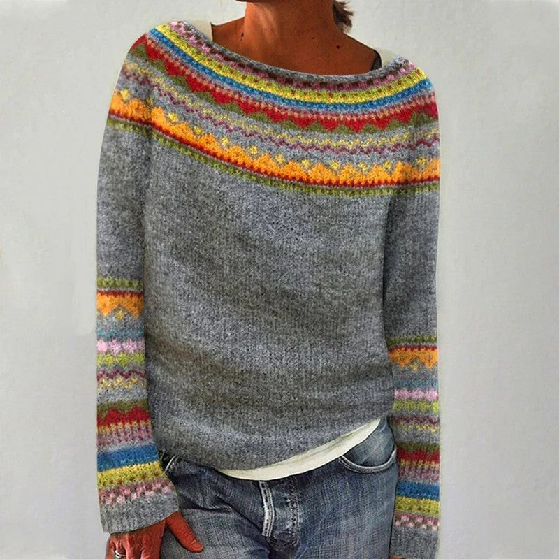 Freya | Fair Isle Yoke Knitted Sweater