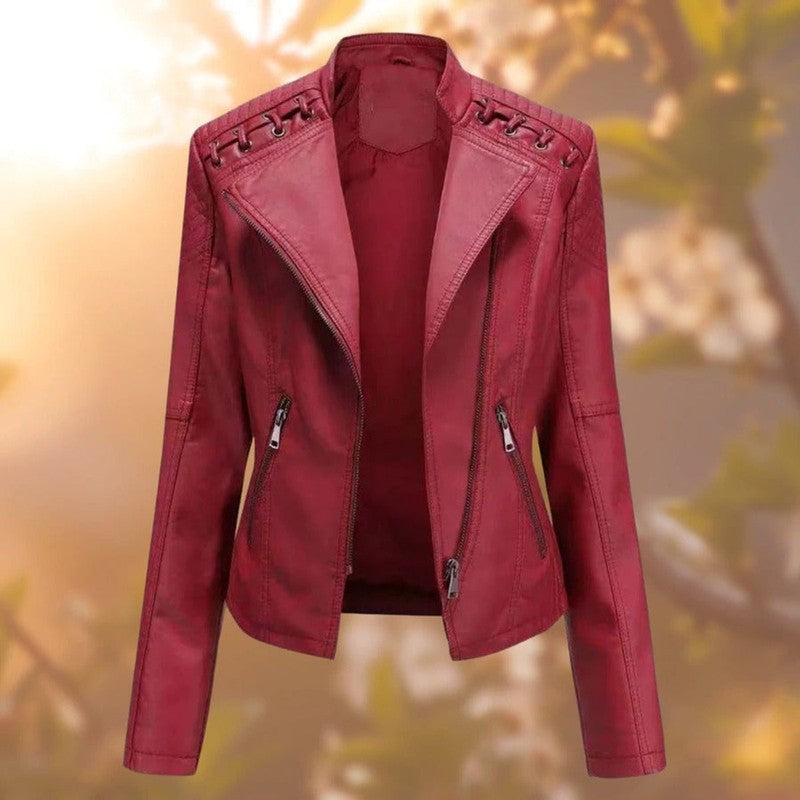 Mona | Asymmetric Zip Moto Jacket