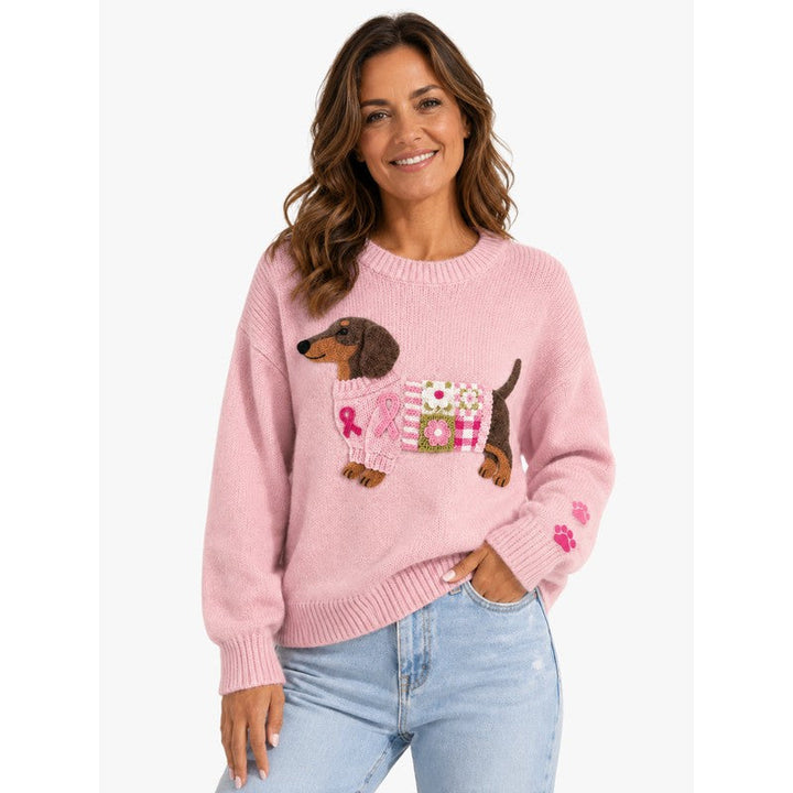 Amélie | Maglione oversize in maglia con bassotto