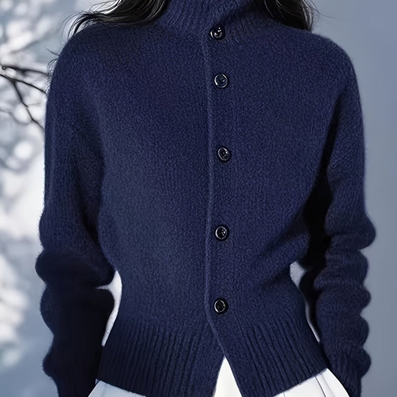 Vienna | High Neck Button Cardigan