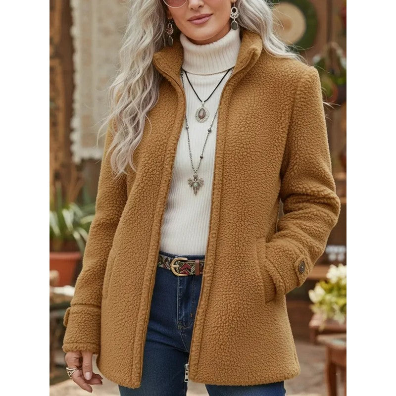 Judith | Women's Relaxed Stand-Collar Zip Jacket