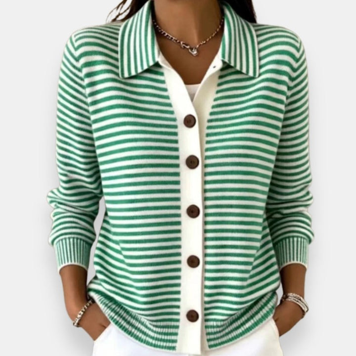 Greta | Striped Button Cardigan