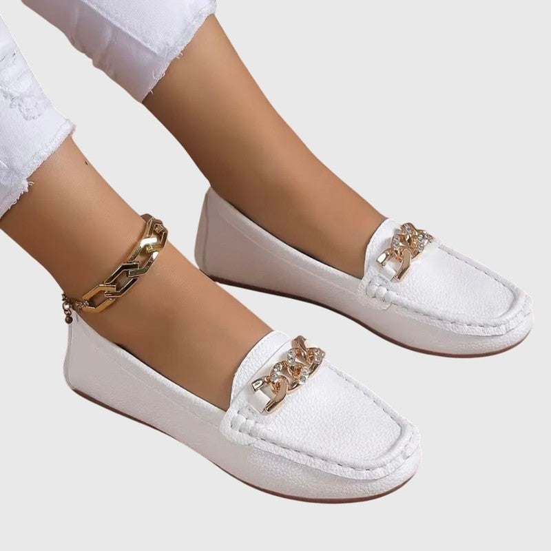 Charlotte | Chain-Buckle Slip-On Loafers